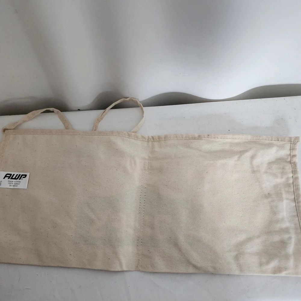 Vintage Lowe's Cloth Waist Apron Nail/Tool Bag 2 Pouch Cotton White Canvas